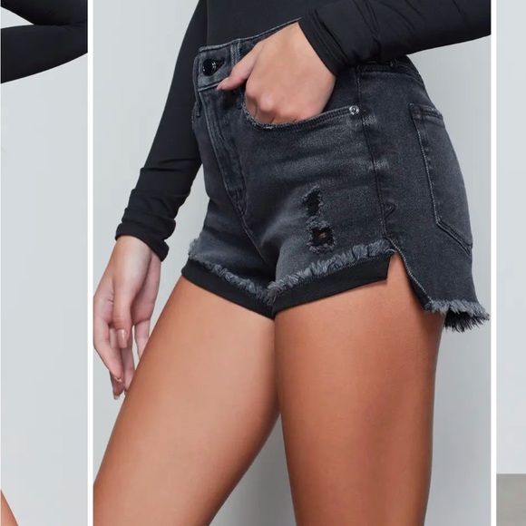 Good American Good Curve High Rise Stretch Denim Shorts Size 12 / 28 - Picture 3 of 14